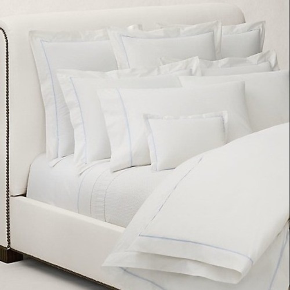 Ralph Lauren Palmer Percale Standard Sham Pale Sky Blue Organic Cotton 20x28 NEW